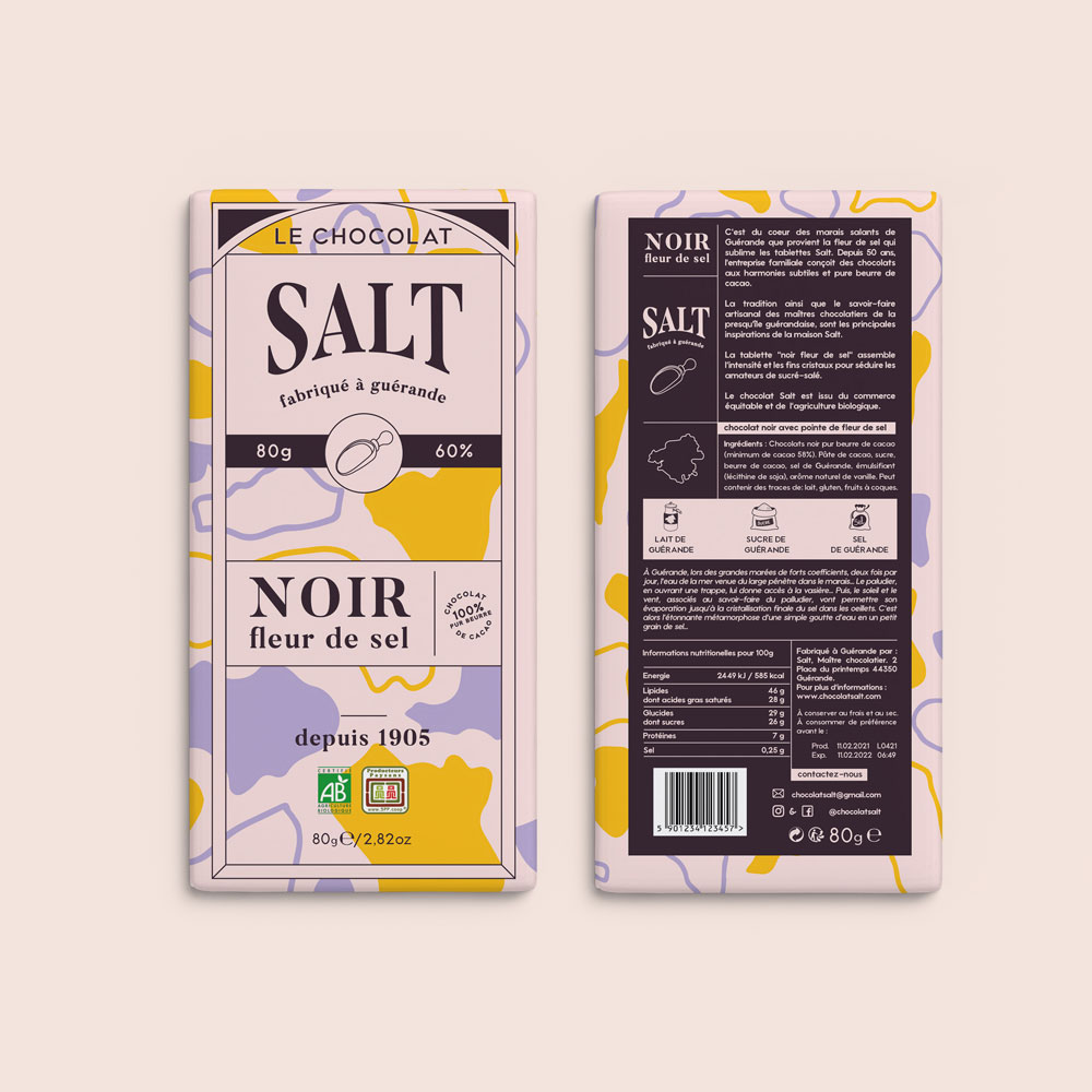 Packaging tablette de chocolat Salt