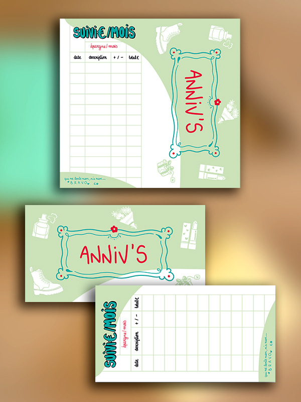 Tracker motivation épargnes personnelles pour enveloppes budget A4 - À  imprimer - Elisa Lehe Design